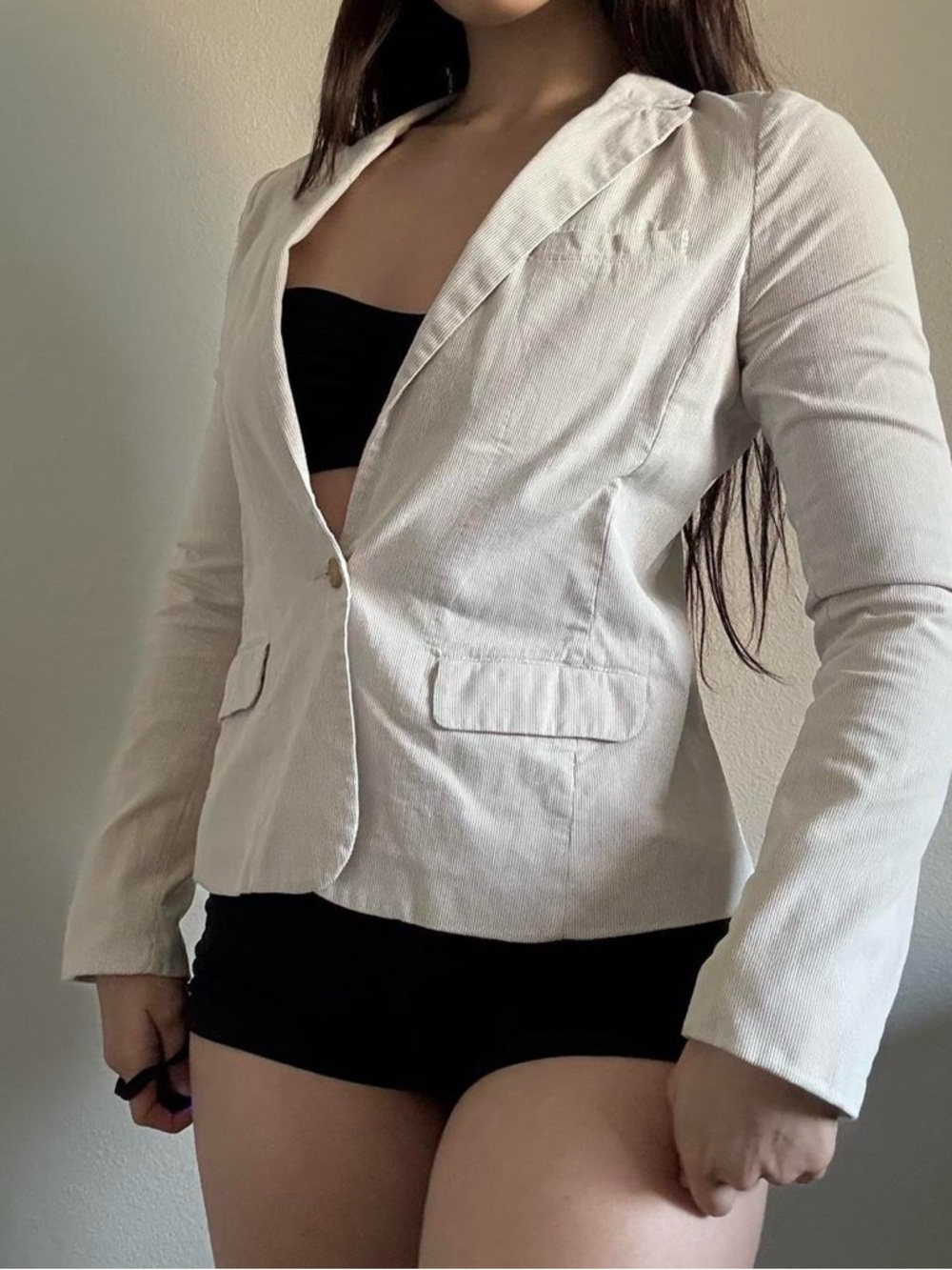 Women's Tailored Cream Blazer Jacket